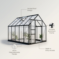 10 Ft. X 14 Ft. Black Frame Clear Garden Greenhouse, Solarium, and Conservatory — Lifestyle