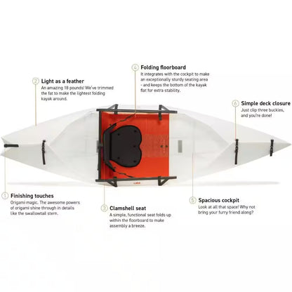 Foldable Kayak Lake : Lightweight, Portable and Stable - Lake and River Kayaks. (White)