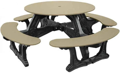 Cantina Round Table Outdoor Seating - Durable Outdoor Seating for 8