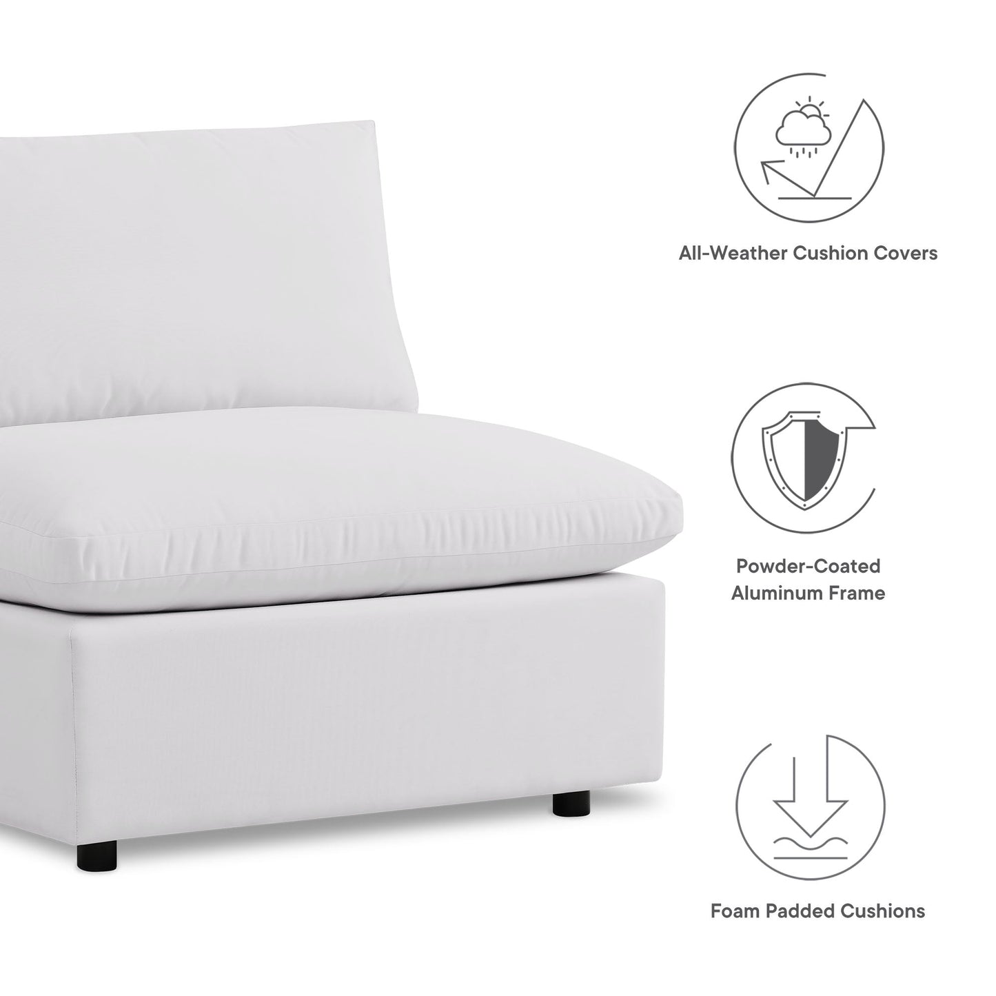 Patio Elegance Outdoor Sectional Sofa Set by Modway – Stylish 5-Piece Furniture for Patios