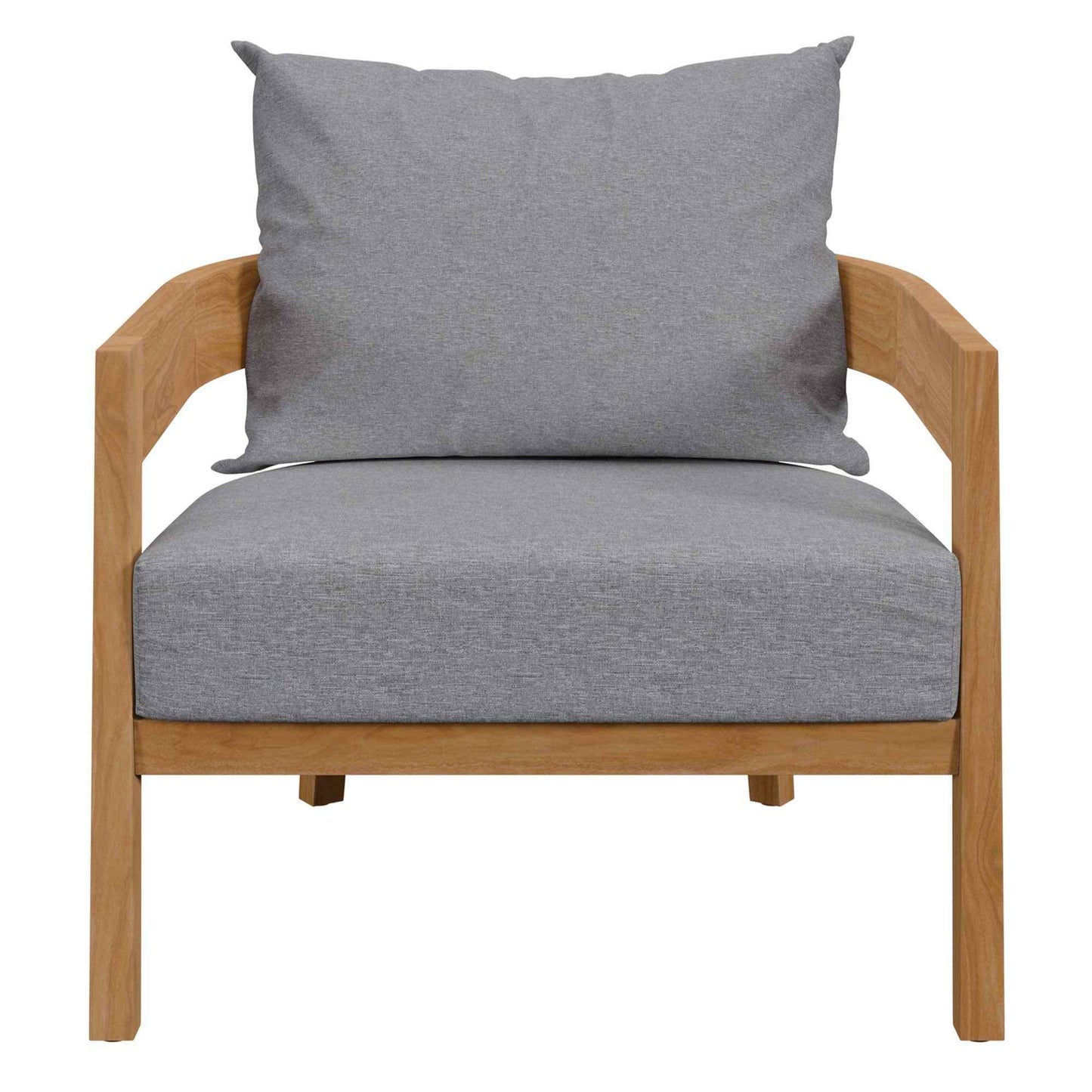 Modway Brisbane Outdoor Patio Set - 3-Piece Grey Teak Furniture for Stylish Patios
