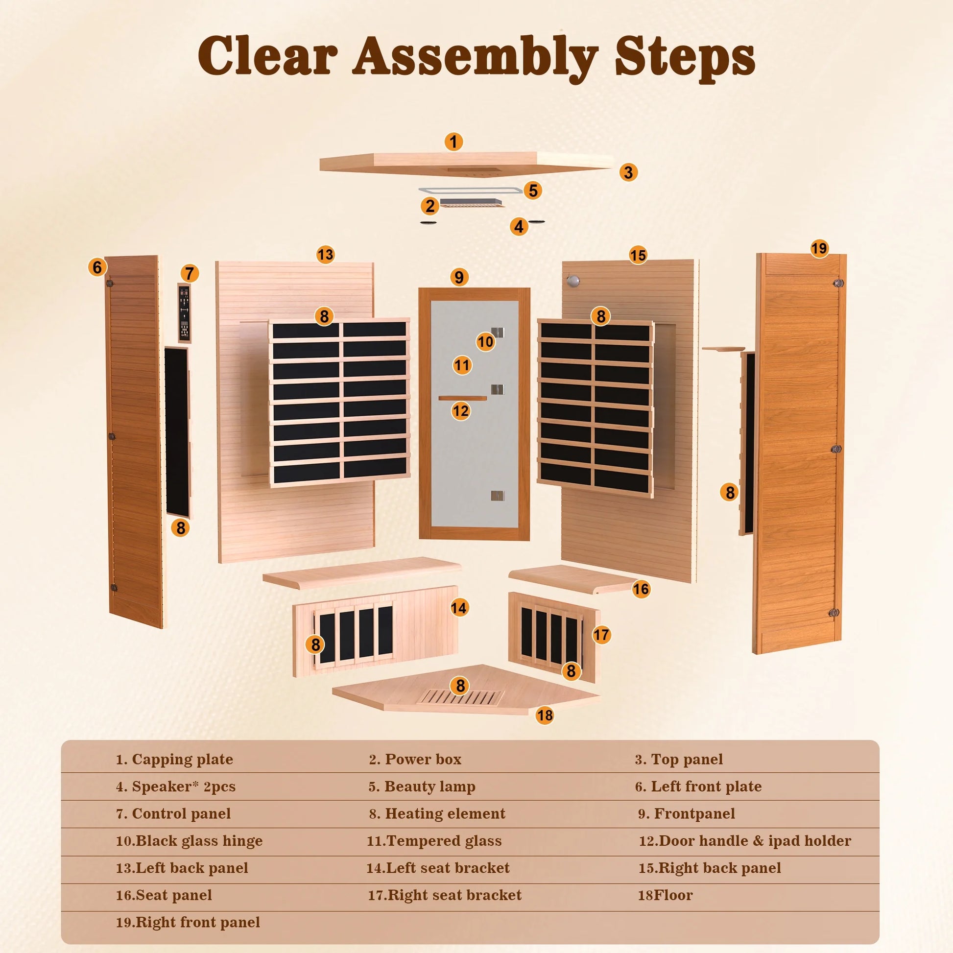 Multifunctional 2-3 Person Infrared Sauna for Home, 2180W Indoor Sauna with 7-Color LED Ambient Light, Red Light Feature, Oxygen Bar, Dual Bluetooth Speakers, 360° Surround Heating
