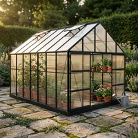 10 Ft. X 14 Ft. Black Frame Clear Garden Greenhouse, Solarium, and Conservatory — Studio Shot