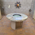 Bahama Outdoor Fire Table - 35,000 BTU Round Dining Height for LP/NG/Wood Use